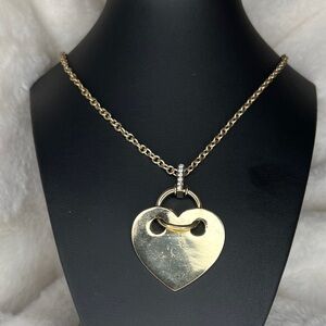 Charming Charlie Gold Heart Necklace with crystal Detail